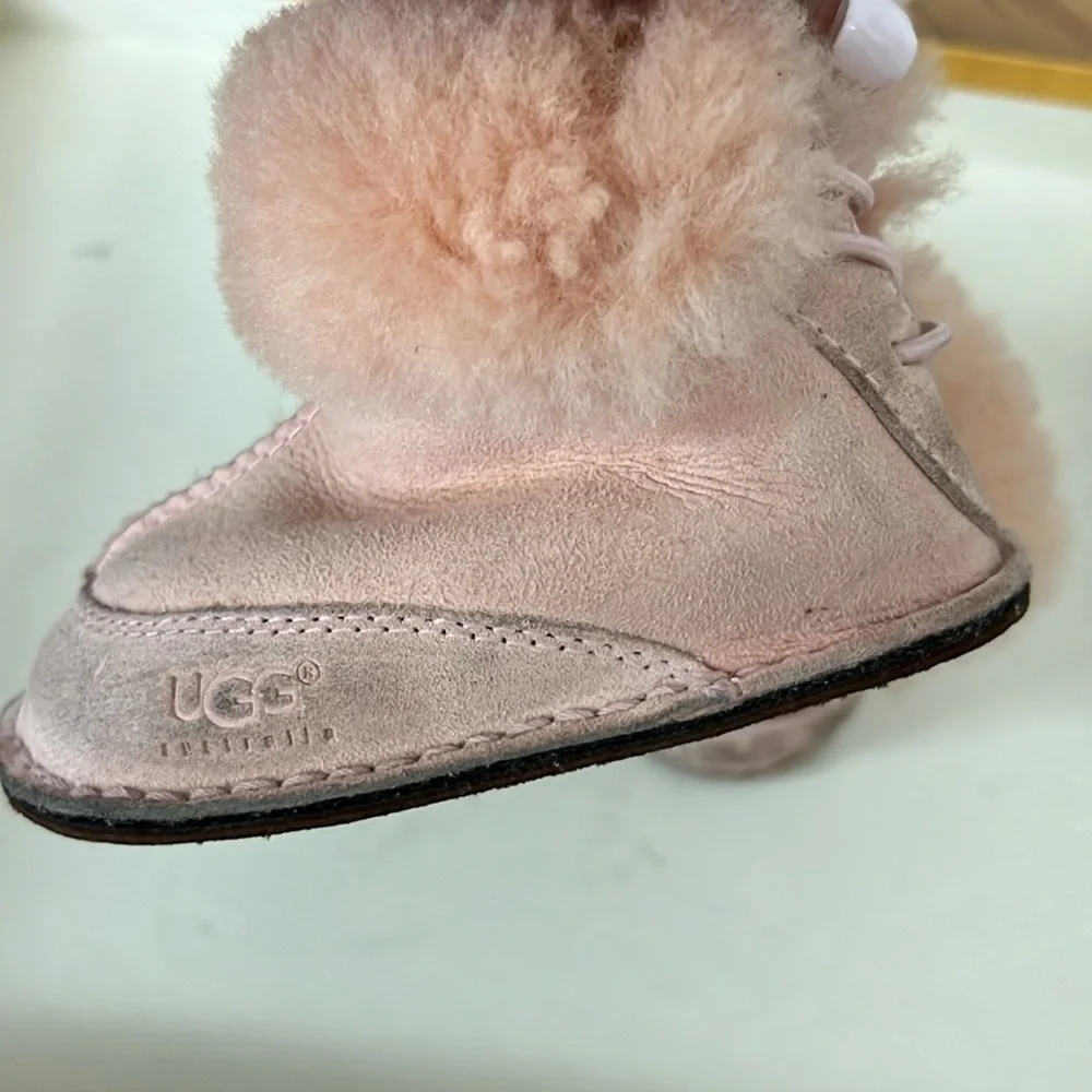 Baby Girls UGG pink booties size medium